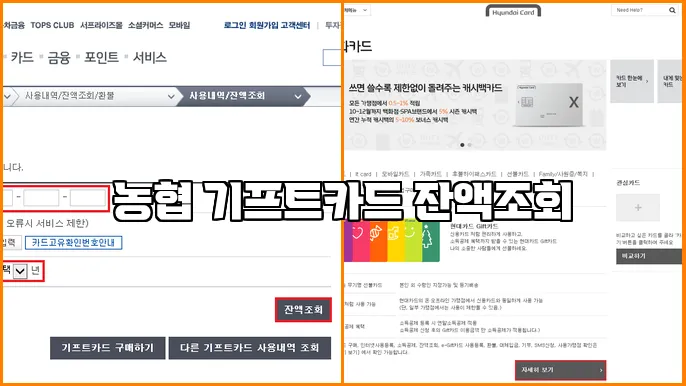 농협 기프트카드 잔액조회