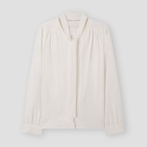 V넥 타이 블라우스_CVBWG1201M