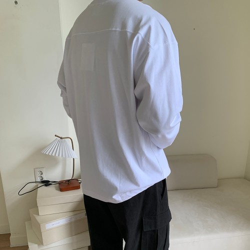 긴팔티셔츠 남자흰티 어깨넓어보이는 레이어드 목안늘어나는 USA LAINE긴팔