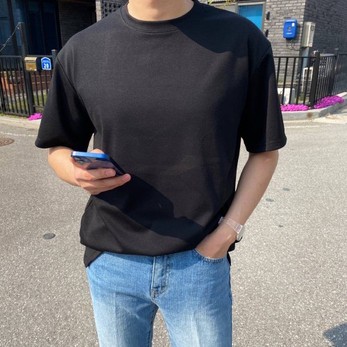 남자오버핏반팔 흰티 10수 두꺼운 레이어드 반팔티 안비치는 비침없는