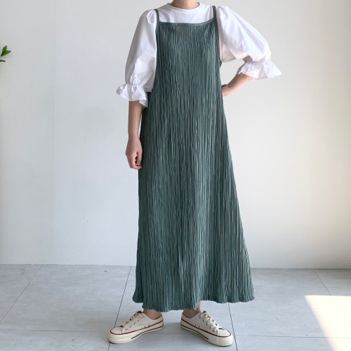 플리츠원피스 레이어드원피스 끈 뷔스티에원피스