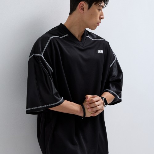 비스트모드 글로시 럭비져지 헬스 오버핏 반팔 메쉬 티셔츠 짐웨어 BSMD