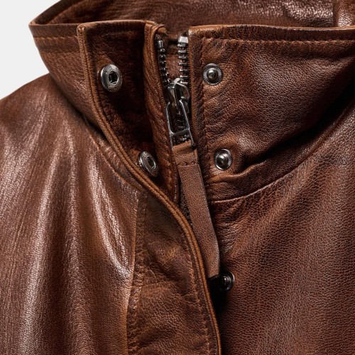 자라 한정판 프리미엄 레더 봄버 자켓 5479/064/700 BROWN