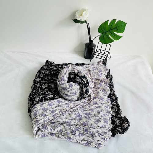 뷔스티에원피스 꽃무늬 플리츠 끈나시 롱원피스