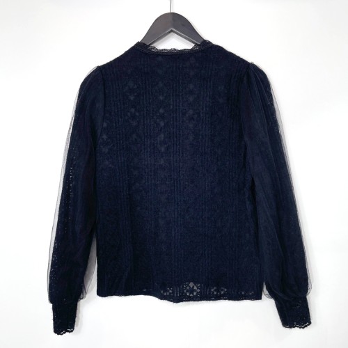 여자여자몰 따뜻한블라우스 겨울 이중망사소매 안감 레이스펀칭 기모블라우스 신축성