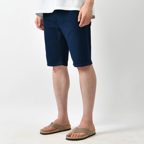 남자 청반바지 여름 밴딩 5부 워싱 데님 스판 팬츠