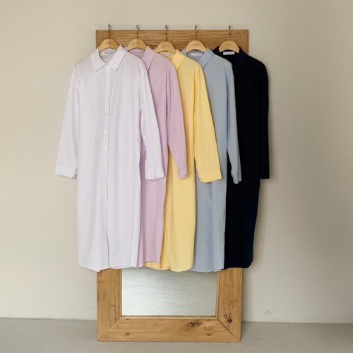 스트랩 롱 셔츠 원피스 op15664