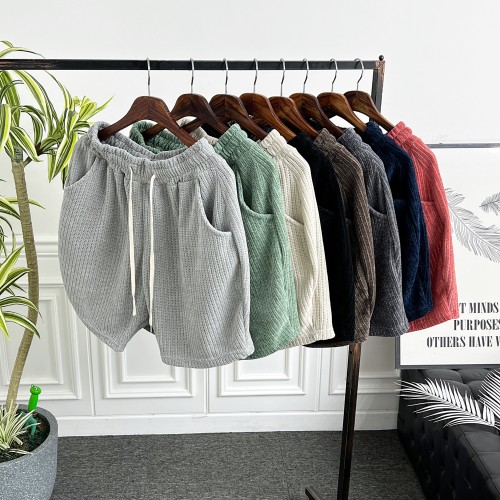 남자 반바지 여름 밴딩 스판 벌룬핏 니트 배기팬츠