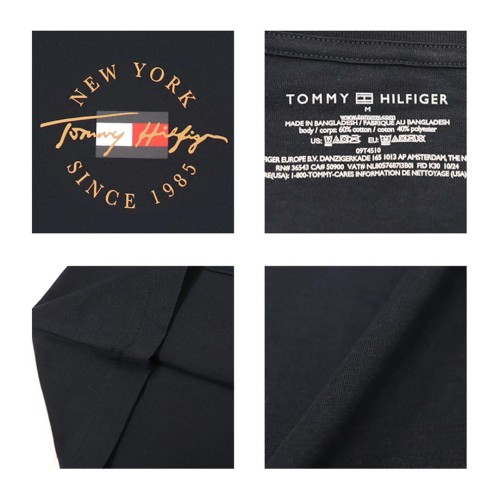 타미힐피거 로고 그래픽 남녀공용 반팔 티셔츠 09T4510네이비, L