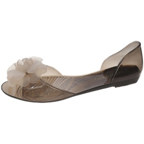 플라워 젤리슈즈 젤리 슬리퍼 구두 플랫 아쿠아