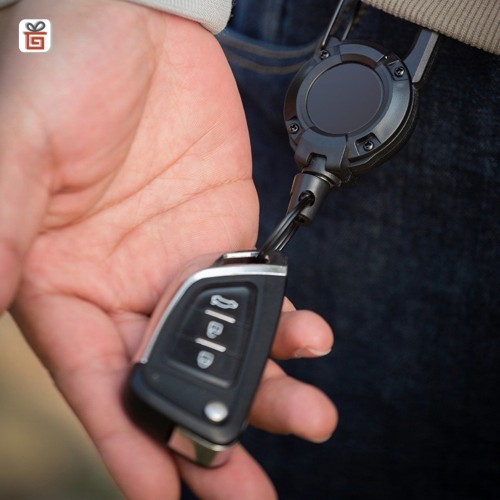 와이어 릴 키링 홀더 카라비너 열쇠고리 가방 캠핑 등산 낚시 배달 아웃도어