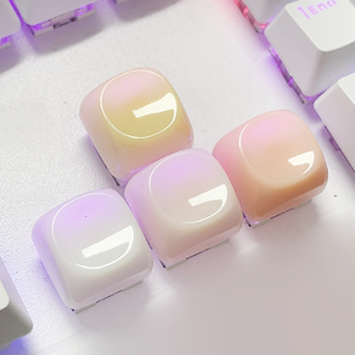 LED 청축 투명 키캡 키링 DIY 키보드 커스텀 꾸미기 클릭커 딸깍이