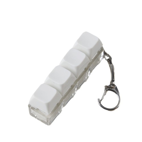 키캡 LED 키링 열쇠고리 화이트 3구 딸깍이 스위치 가방 차키 선물 키링