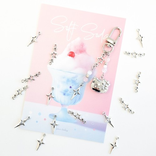 키링제작 악세사리부자재 앤티크 실버 펜던트 클로버열쇠 날개 스푼 스타커넥터 별빛