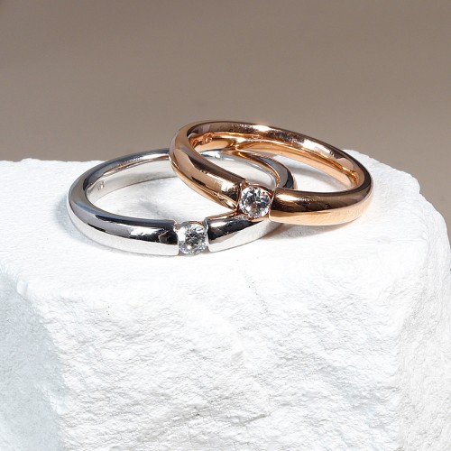 1부 천연 다이아 커플링 현대 우신 통통 볼드 골드 반지 14K 18K 예물 결혼 선물