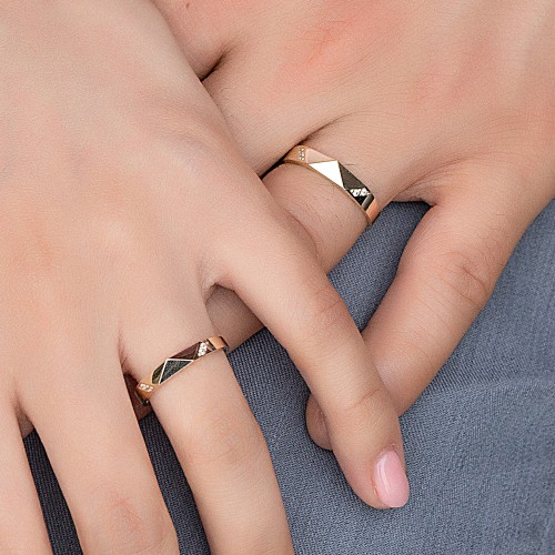 14k 비숍 커플링 금 반지