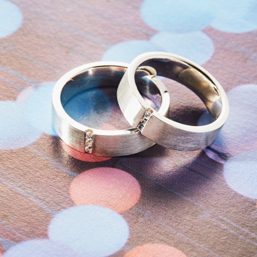 플랫 무광 큐빅 실버 각인 대학생 은 커플링